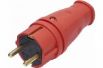 Feron Вилка прямая с/з, каучук 250В, 16A, IP44, RPG16-21-441 (В 16-001), красный 39160