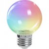 Feron Лампа светодиодная, (3W) 230V E27 RGB G60, LB-371 прозрачный плавная смена цвета