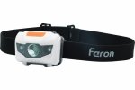 Feron Фонарь налобный светодиодный, работающий от батареек 3*AAA, 1LED+2RED, IP44, пластик, TH2302 41681