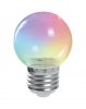 Feron LB-37 Лампа светодиодная Шарик прозрачный E27 1W RGB плавная смена цвета